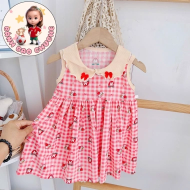 Freeship Voucher Cộc Tay Thun Tăm Lạnh Thoáng Mát Cute Bé Gái 6-16kg 32.200₫