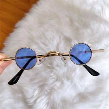 Fudeshe râm tròn nhỏ, kính gọng kim màu kẹo Punk, Mini Ins UV400 - Giá 31.860 VND
