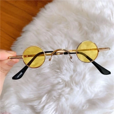 Fudeshe râm tròn nhỏ, kính gọng kim màu kẹo Punk, Mini Ins UV400 - Giá 31.860 VND