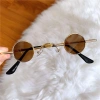 Fudeshe râm tròn nhỏ, kính gọng kim màu kẹo Punk, Mini Ins UV400 - Giá 31.860 VND 8