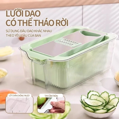 Full Set Nạo Rau Củ Quả Y Hình Rổ Inox 304 Không Gỉ - Đa Năng, Hộp Đựng - 195k 3
