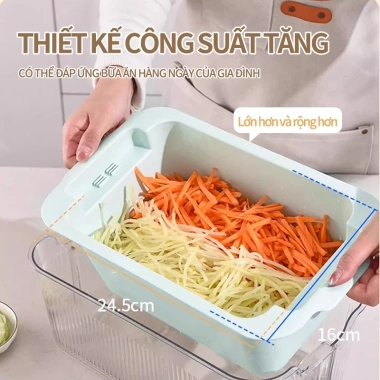 Full Set Nạo Rau Củ Quả Y Hình Rổ Inox 304 Không Gỉ - Đa Năng, Hộp Đựng - 195k 8