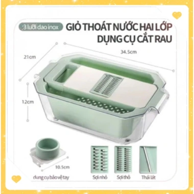 Full Set Nạo Rau Củ Quả Y Hình Rổ Inox 304 Không Gỉ - Đa Năng, Hộp Đựng - 195k 9