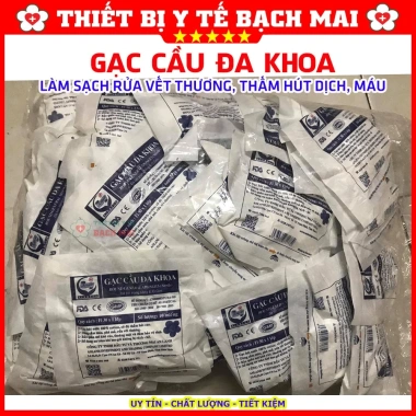 Gạc Cầu Đa Khoa Fi30 10 miếng - Rửa Vết Thương, Thấm Hút Dịch Máu, 13.000₫