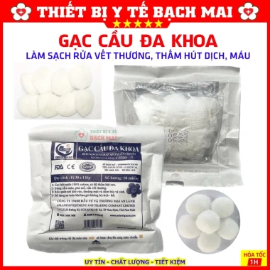 Gạc Cầu Đa Khoa Fi30 10 miếng - Rửa Vết Thương, Thấm Hút Dịch Máu, 13.000₫ 5 Gạc Cầu Đa Khoa Fi30 10 miếng - Rửa Vết Thương, Thấm Hút Dịch Máu, 13.000₫ 5