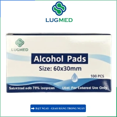 Gạc tẩm cồn Lugmed 100m - Hộp 100m, giảm giá 19.000₫, chăm sóc vết thương nhanh