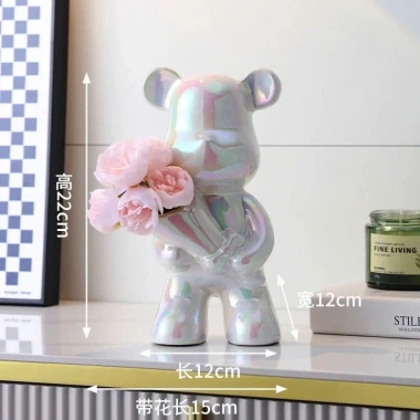 Gấu Bearbrick Lọ Hoa Gốm Sứ Cao Cấp - Quà Tặng Sang Trọng, Trang trí nhà, Giá ưu đãi 109k 3