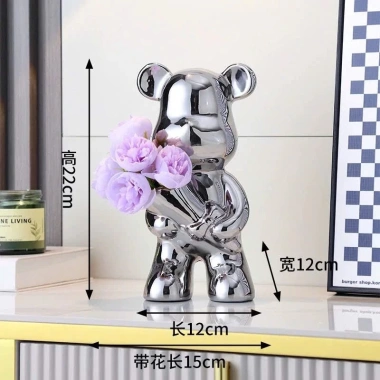 Gấu Bearbrick Lọ Hoa Gốm Sứ Cao Cấp - Quà Tặng Sang Trọng, Trang trí nhà, Giá ưu đãi 109k 4