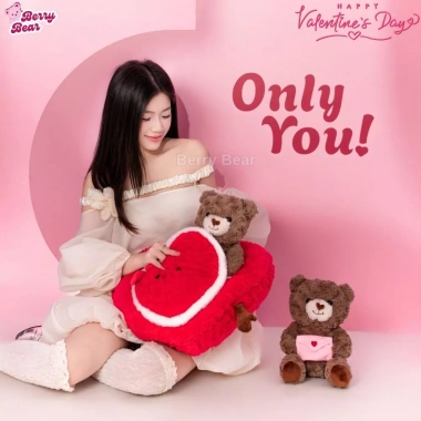 Gấu Bông Berry Bear Hình Trái Tim 25cm Khóa Mở Thư Ôm - Quà Tặng Ý Nghĩa 2.026 2