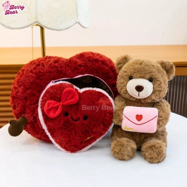 Gấu Bông Berry Bear Hình Trái Tim 25cm Khóa Mở Thư Ôm - Quà Tặng Ý Nghĩa 2.026 9