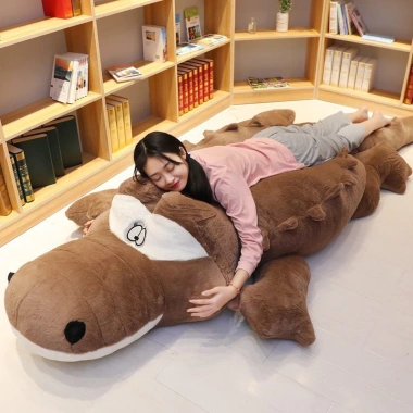 Gấu Bông Cá Sấu Lông Xù Siêu To Khổng Lồ - Đa Kích Thước 1m2‑2m, Giá Ưu Đãi 312k