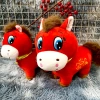 Gấu Bông Con Ngựa Tết Bính Ngọ 28-35cm - Quà Tặng 2.026 Chiêu Tài Lộc Màu Đỏ Ấm Áp 2