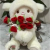Gấu Bông Cừu Trắng Ôm Bó Hoa Hồng + Mũ 2in1 - Quà Valentine, Người Yêu, Giá 52.000 VND 5