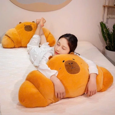 Gấu Bông Gối Ôm Capybara Bánh Sừng Bò – Gấu Nâu Cosplay Bánh Mì G182 Giá 159k 4