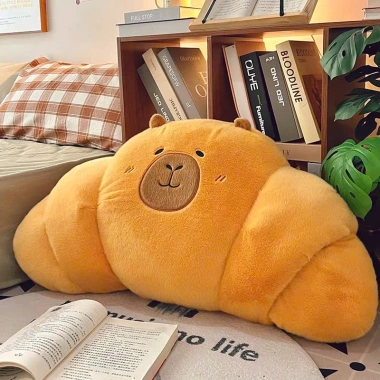 Gấu Bông Gối Ôm Capybara Bánh Sừng Bò – Gấu Nâu Cosplay Bánh Mì G182 Giá 159k 6
