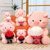 Gấu Bông Heo Hồng Cầm Hoa, Lông Mềm, Quà Tặng Sinh Nhật Valentine, 49.989đ 2