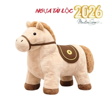 Gấu bông Ngựa Tài Lộc 70cm - Lông mềm mịn, Thú nhồi bông cao cấp, Quà tặng 260k 7