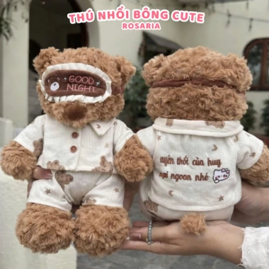 Gấu Bông Teddy Lông Xoăn Thêu Tên Yêu Cầu - Quà Tặng Ý Nghĩa Cho Bé và Người Thân