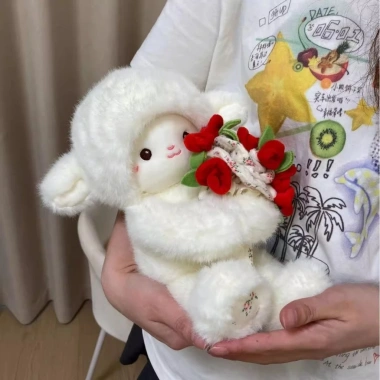 Gấu bông teddy lông xù đội mũ ôm bó hoa hồng - Quà tặng sinh nhật Valentine cho bạn gái, người yêu 80k 10