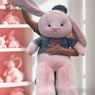 Gấu Bông Thỏ Bunny Tai Dài Lông Tuyết 80-120cm Giá ưu đãi 189k Nhẹ nhàng ấm áp 5