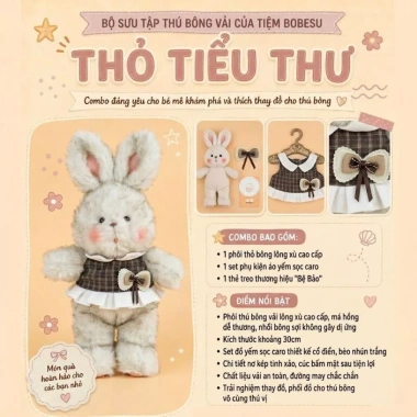 Gấu Bông Thỏ Màu Bẩn Cao Cấp - Thỏ Hàn Quốc Đáng Yêu, Quà Tặng Bạn Gái & Bé Sinh Nhật, Giảm Giá 162k 9
