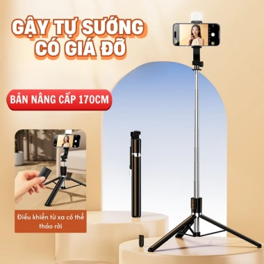 Gậy Chụp Hình 170cm Selfie Đa Năng 3 Chân Remote Đèn Trợ Sáng Quay Video Livestream Giá 58.000 VND
