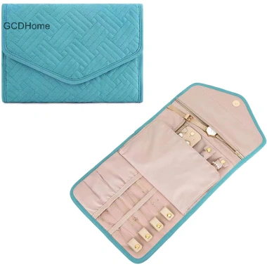 Gcdhome Hộp Trang Sức Gập Du Lịch Cuộn Di Động Bảo Quản Vòng Cổ Thổ Cẩm - Giá 114.696₫