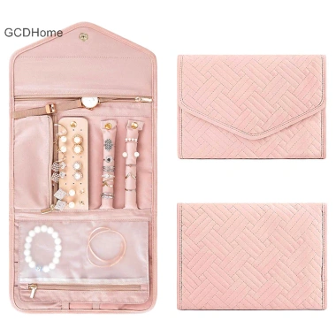Gcdhome Hộp Trang Sức Gập Du Lịch Cuộn Di Động Bảo Quản Vòng Cổ Thổ Cẩm - Giá 114.696₫