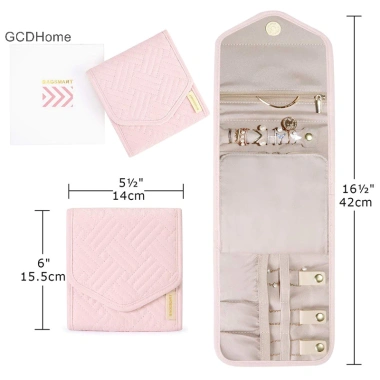 Gcdhome Hộp Trang Sức Gập Du Lịch Cuộn Di Động Bảo Quản Vòng Cổ Thổ Cẩm - Giá 114.696₫