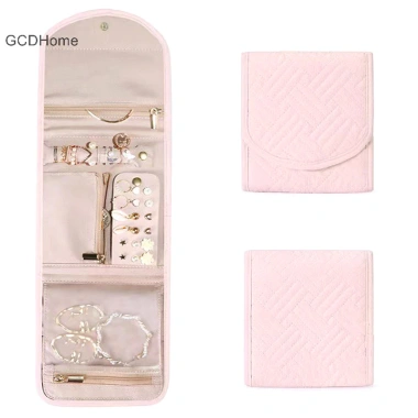 Gcdhome Hộp Trang Sức Gập Du Lịch Cuộn Di Động Bảo Quản Vòng Cổ Thổ Cẩm - Giá 114.696₫