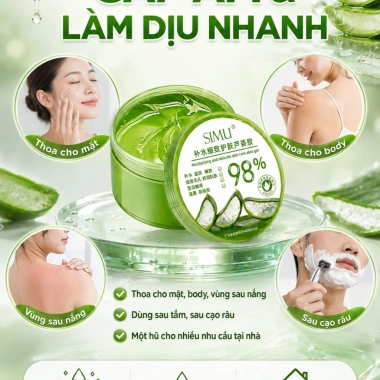 Gel Nha Đam Dưỡng ẩm 98% SIMU MMEI'R 300ml - Dưỡng da mặt, cấp ẩm, sáng da, mềm da, giảm giá 50.000₫ 3