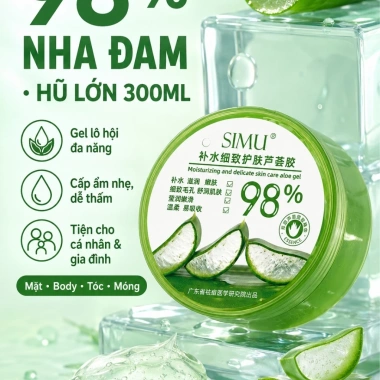 Gel Nha Đam Dưỡng ẩm 98% SIMU MMEI'R 300ml - Dưỡng da mặt, cấp ẩm, sáng da, mềm da, giảm giá 50.000₫ 5