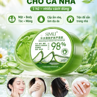 Gel Nha Đam Dưỡng ẩm 98% SIMU MMEI'R 300ml - Dưỡng da mặt, cấp ẩm, sáng da, mềm da, giảm giá 50.000₫ 9