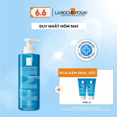 Gel rửa mặt giảm mụn La Roche-Posay Effaclar 400ml - Sạch sâu da dầu, 560.000 VND
