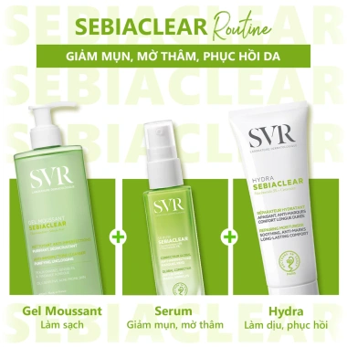 Gel rửa mặt SVR Sebiaclear 200ml không chứa xà phòng - Kiểm soát da dầu mụn, giảm bã, giá ưu đãi 359.000 VND
