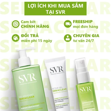Gel rửa mặt SVR Sebiaclear 200ml không chứa xà phòng - Kiểm soát da dầu mụn, giảm bã, giá ưu đãi 359.000 VND