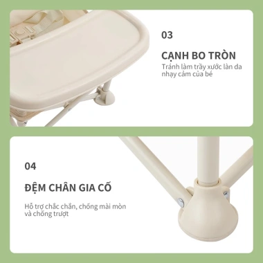 Ghế Ăn Dặm Gấp Gọn Hoo Booster Xanh Quân Đội Kèm Bàn Hàn Quốc FREE SHIP 188.000₫