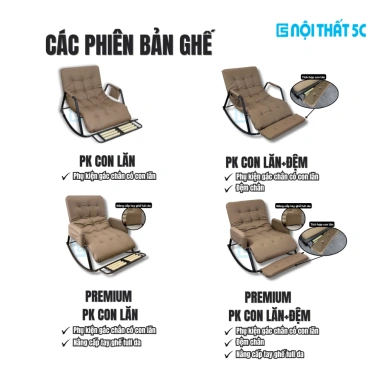 Ghế Bập Bênh Thư Giãn Mẹ Bỉm Sữa - Da PU Êm Ái, Đệm Dày, Kệ Massage Chân, Khung Thép Dày 7