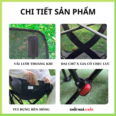 Ghế Camping Gấp Gọn Ngả Lưng Tmountain - Chịu Lực Cao Cấp, Đa Năng Dã Ngoại 3