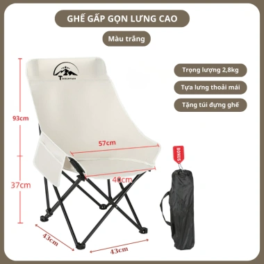 Ghế Camping Gấp Gọn Ngả Lưng Tmountain - Chịu Lực Cao Cấp, Đa Năng Dã Ngoại 10
