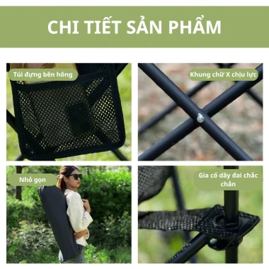 Ghế Camping Gấp Gọn Ngả Lưng Tmountain - Chịu Lực Cao Cấp, Tiện Lợi Dã Ngoại & Du Lịch Ngoài Trời - 95.000₫ 3