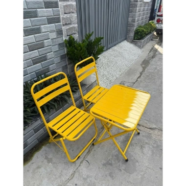 Ghế sắt thanh lá trà chanh gấp gọn - phù hợp quán cà phê, dã ngoại, sân vườn 135k 3