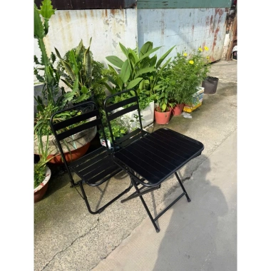 Ghế sắt thanh lá trà chanh gấp gọn - phù hợp quán cà phê, dã ngoại, sân vườn 135k 7