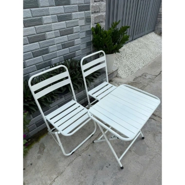 Ghế sắt thanh lá trà chanh gấp gọn - phù hợp quán cà phê, dã ngoại, sân vườn 135k 8