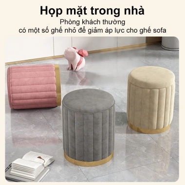 Ghế Trang Điểm Bắc Âu Nhẹ Nail Round Bench Lưu Trữ Trắng Hồng Xám – Giá 344.300₫ 8