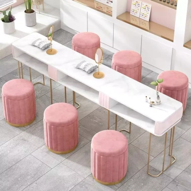Ghế Trang Điểm Bắc Âu Nhẹ Nail Round Bench Lưu Trữ Trắng Hồng Xám – Giá 344.300₫ 9