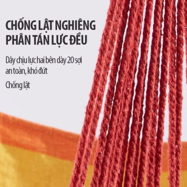 Ghế treo võng xích đu vải dày bền chắc, gối lót êm ái, chịu lực cao, dùng trong nhà ngoài trời - Giá chỉ 139.000₫