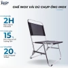 Ghế xếp inox Café - Câu cá, Dã ngoại, Chụp ống inox, Vải lưới dày, Giá 115k