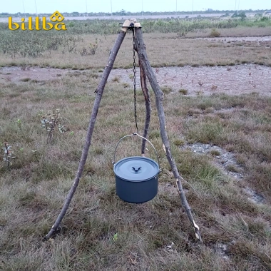 Giá ba lỗ tạo kiềng treo nồi thép không gỉ, dã ngoại cắm trại - Billba Outdoors 87k