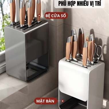 Giá để dao kéo và ống đựng đũa thìa HIKARI ED-93 - Treo tường, để bàn, thép carbon không gỉ, giá 195.000 8 Giá để dao kéo và ống đựng đũa thìa HIKARI ED-93 - Treo tường, để bàn, thép carbon không gỉ, giá 195.000 8